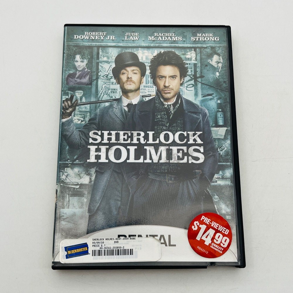 Sherlock Holmes DVD 2009 Robert Downey Jr Jude Law Blockbuster Rental Edition - Picture 2 of 4